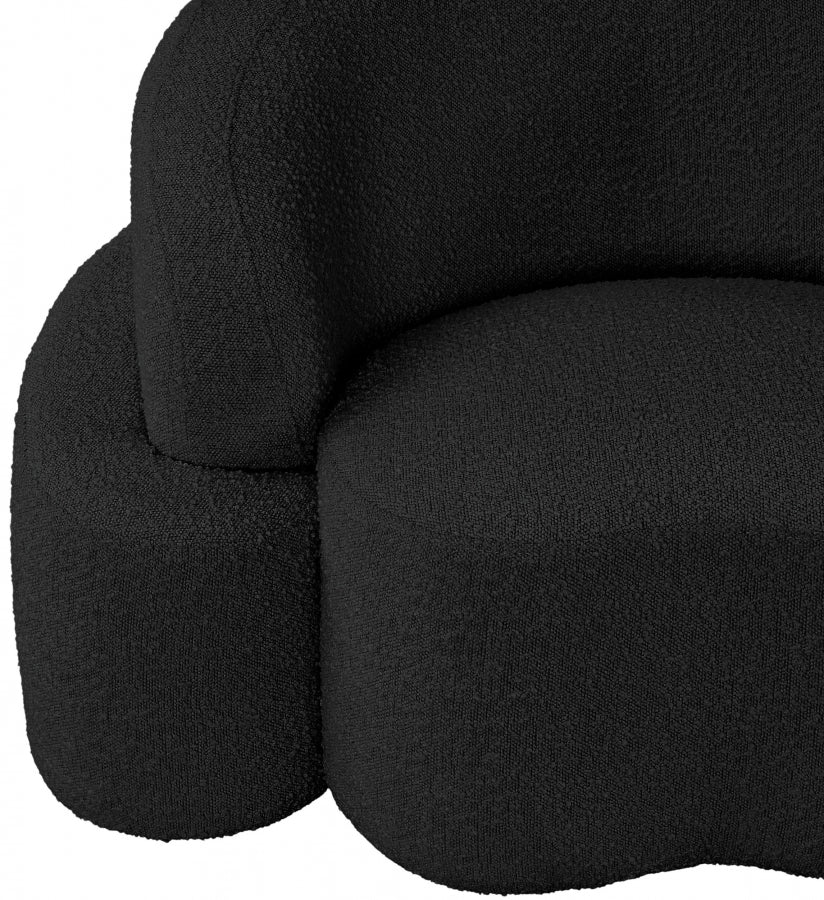 Black Principessa Boucle Fabric Loveseat from Meridian - Luna Furniture