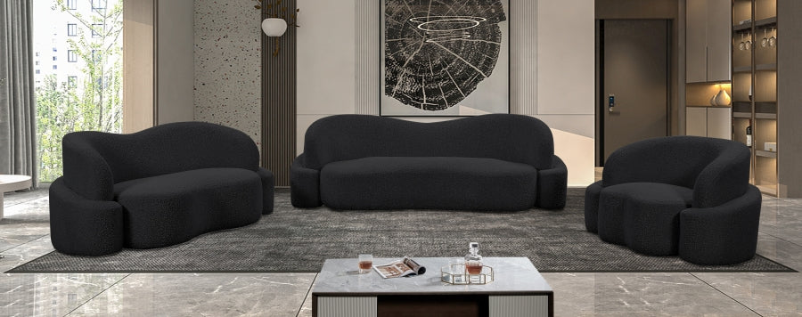 Black Principessa Boucle Fabric Sofa from Meridian - Luna Furniture