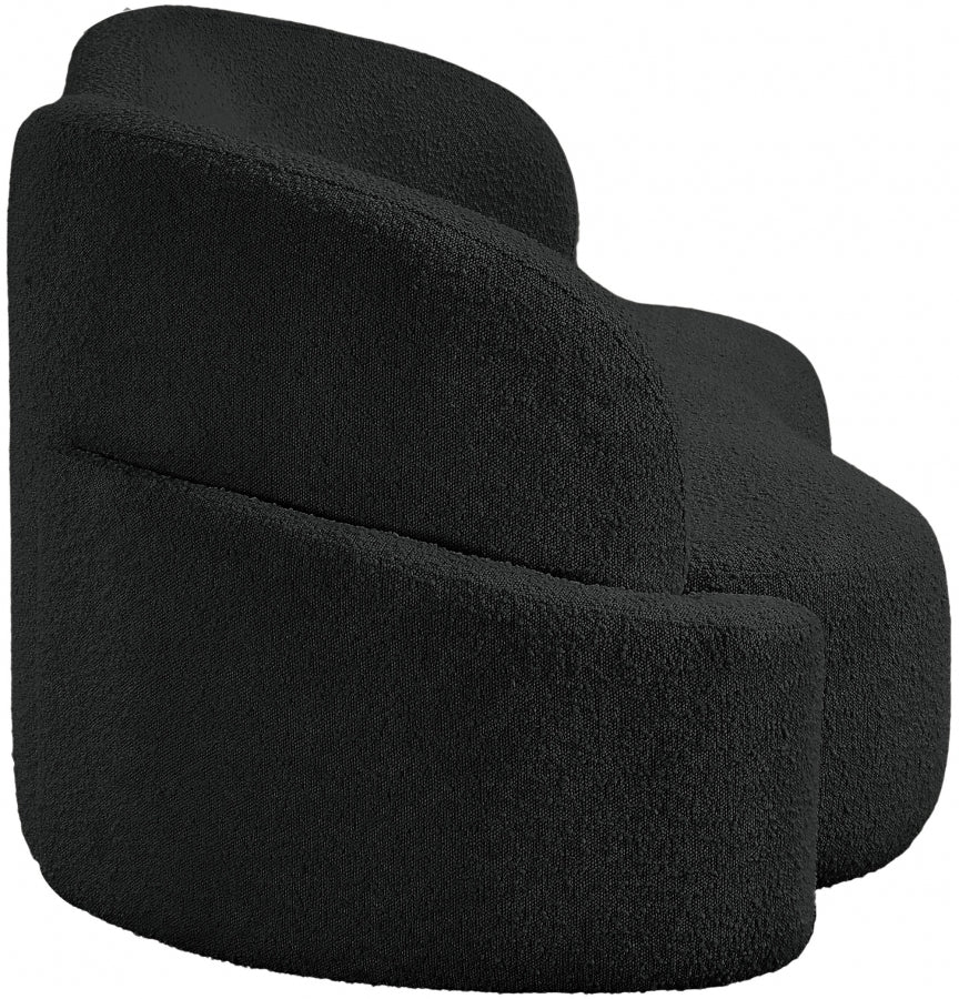 Black Principessa Boucle Fabric Sofa from Meridian - Luna Furniture