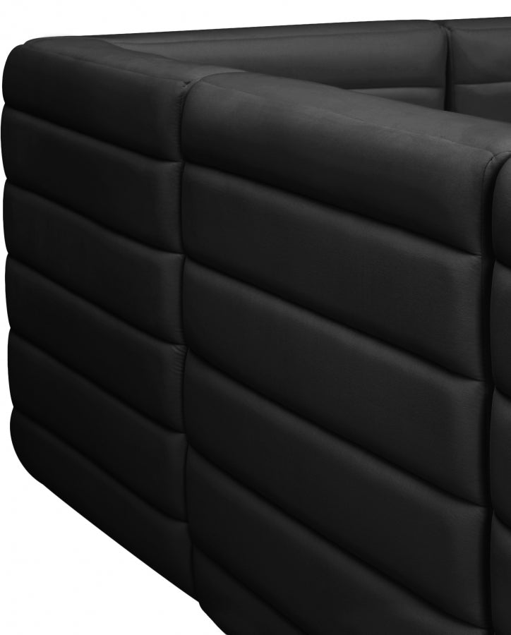 Quincy Black Velvet Modular Cloud-Like Comfort Armless Chair from Meridian - Luna Furniture