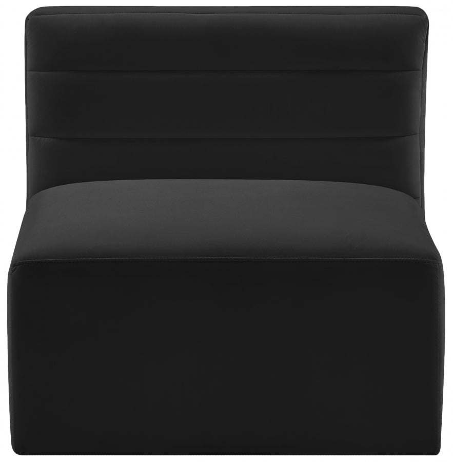 Quincy Black Velvet Modular Cloud-Like Comfort Armless Chair from Meridian - Luna Furniture