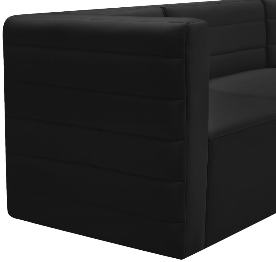 Quincy Black Velvet Modular Cloud-Like Comfort Armless Chair from Meridian - Luna Furniture