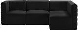 Quincy Black Velvet Modular Cloud-Like Comfort Sectional from Meridian - Luna Furniture