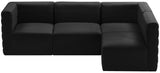 Quincy Black Velvet Modular Cloud-Like Comfort Sectional from Meridian - Luna Furniture