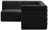 Quincy Black Velvet Modular Cloud-Like Comfort Sectional from Meridian - Luna Furniture