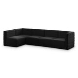 Quincy Black Velvet Modular Cloud-Like Comfort Sectional from Meridian - Luna Furniture