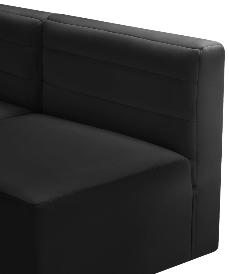 Quincy Black Velvet Modular Cloud-Like Comfort Sectional from Meridian - Luna Furniture