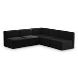 Quincy Black Velvet Modular Cloud-Like Comfort Sectional from Meridian - Luna Furniture