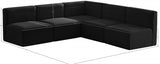 Quincy Black Velvet Modular Cloud-Like Comfort Sectional from Meridian - Luna Furniture