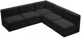 Quincy Black Velvet Modular Cloud-Like Comfort Sectional from Meridian - Luna Furniture