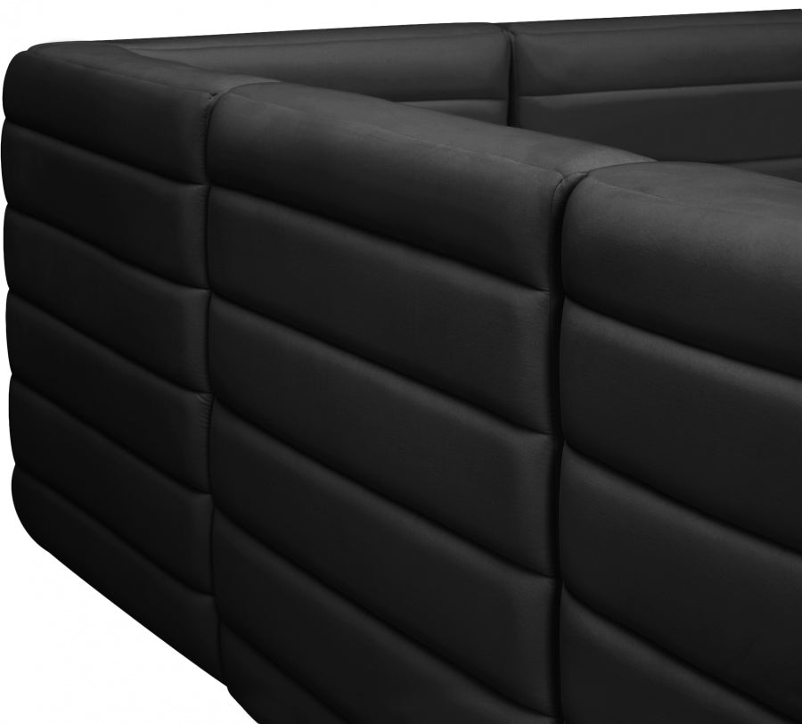 Quincy Black Velvet Modular Cloud-Like Comfort Sectional from Meridian - Luna Furniture