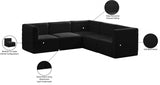 Quincy Black Velvet Modular Cloud-Like Comfort Sectional from Meridian - Luna Furniture