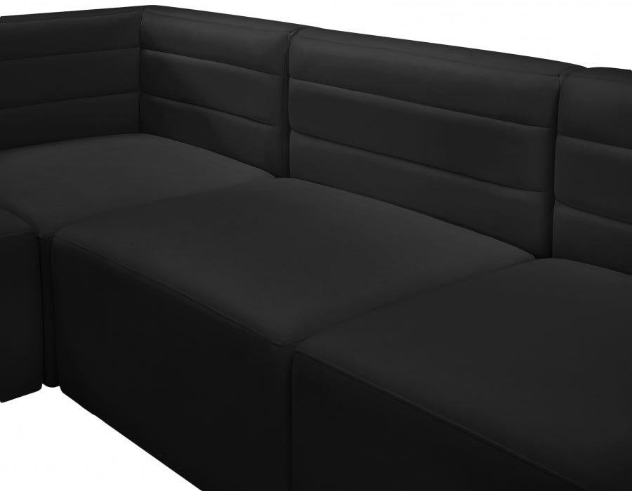 Quincy Black Velvet Modular Cloud-Like Comfort Sectional from Meridian - Luna Furniture