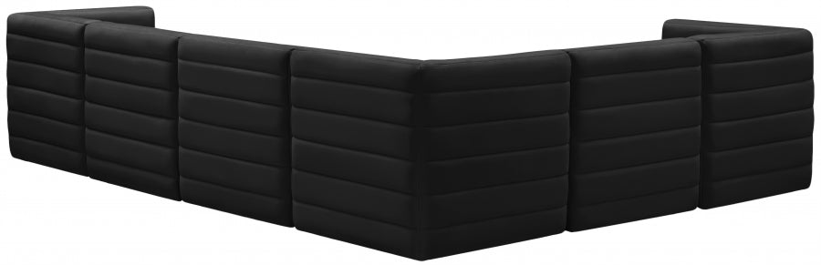 Quincy Black Velvet Modular Cloud-Like Comfort Sectional from Meridian - Luna Furniture