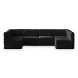 Quincy Black Velvet Modular Cloud-Like Comfort Sectional from Meridian - Luna Furniture