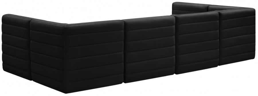 Quincy Black Velvet Modular Cloud-Like Comfort Sectional from Meridian - Luna Furniture