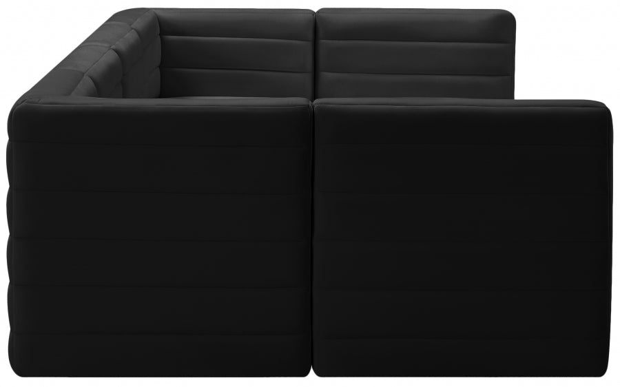 Quincy Black Velvet Modular Cloud-Like Comfort Sectional from Meridian - Luna Furniture