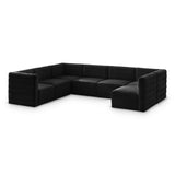 Quincy Black Velvet Modular Cloud-Like Comfort Sectional from Meridian - Luna Furniture