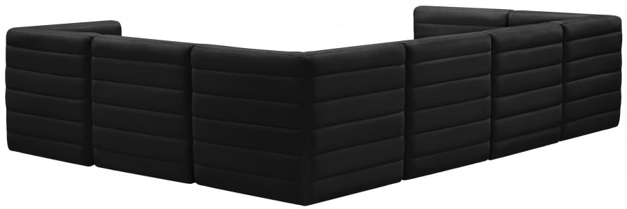 Quincy Black Velvet Modular Cloud-Like Comfort Sectional from Meridian - Luna Furniture