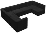 Quincy Black Velvet Modular Cloud-Like Comfort Sectional from Meridian - Luna Furniture