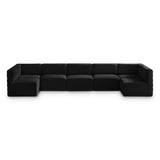 Quincy Black Velvet Modular Cloud-Like Comfort Sectional from Meridian - Luna Furniture