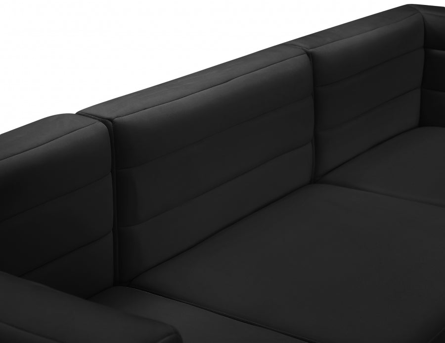 Quincy Black Velvet Modular Cloud-Like Comfort Sectional from Meridian - Luna Furniture