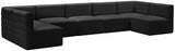 Quincy Black Velvet Modular Cloud-Like Comfort Sectional from Meridian - Luna Furniture