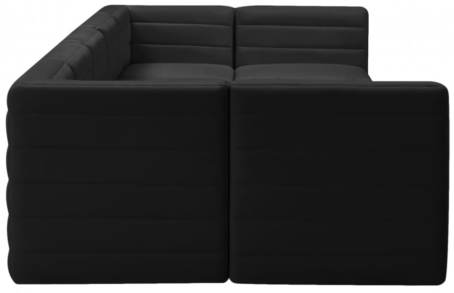 Quincy Black Velvet Modular Cloud-Like Comfort Sectional from Meridian - Luna Furniture