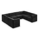 Quincy Black Velvet Modular Cloud-Like Comfort Sectional from Meridian - Luna Furniture