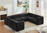 Quincy Black Velvet Modular Cloud-Like Comfort Sectional from Meridian - Luna Furniture