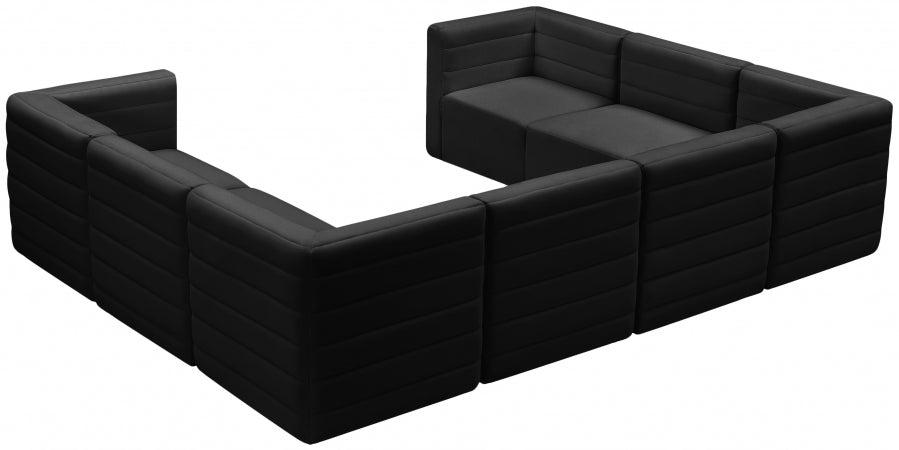 Quincy Black Velvet Modular Cloud-Like Comfort Sectional from Meridian - Luna Furniture