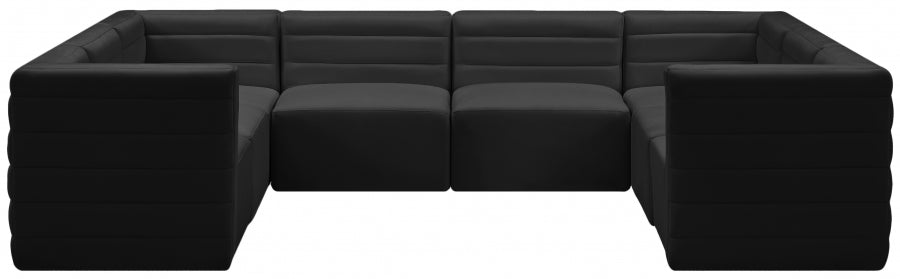 Quincy Black Velvet Modular Cloud-Like Comfort Sectional from Meridian - Luna Furniture