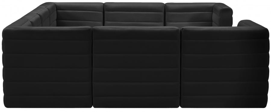 Quincy Black Velvet Modular Cloud-Like Comfort Sectional from Meridian - Luna Furniture