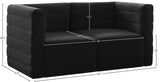 Quincy Black Velvet Modular Cloud-Like Comfort Sofa from Meridian - Luna Furniture