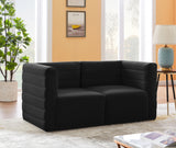 Quincy Black Velvet Modular Cloud-Like Comfort Sofa from Meridian - Luna Furniture