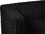 Ravish Black Velvet Loveseat from Meridian - Luna Furniture