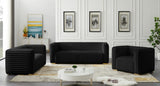 Ravish Black Velvet Loveseat from Meridian - Luna Furniture