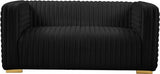 Ravish Black Velvet Loveseat from Meridian - Luna Furniture