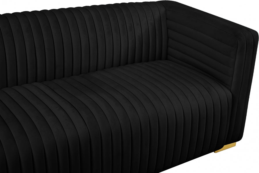 Ravish Black Velvet Sofa from Meridian - Luna Furniture