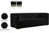 Ravish Black Velvet Sofa from Meridian - Luna Furniture