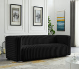 Ravish Black Velvet Sofa from Meridian - Luna Furniture