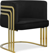 Rays Black Velvet Accent Chair from Meridian - Luna Furniture