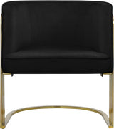 Rays Black Velvet Accent Chair from Meridian - Luna Furniture