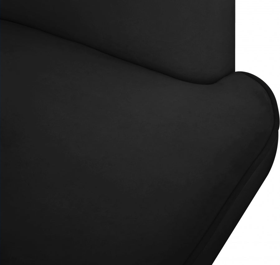 Rays Black Velvet Accent Chair from Meridian - Luna Furniture