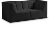 Relax Black Velvet Modular 68" Sofa from Meridian - Luna Furniture