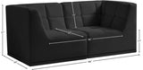 Relax Black Velvet Modular 68" Sofa from Meridian - Luna Furniture