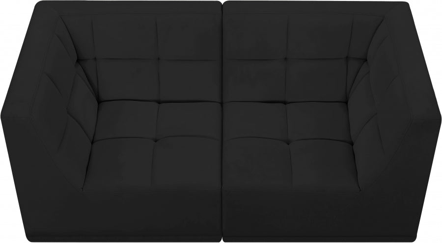 Relax Black Velvet Modular 68" Sofa from Meridian - Luna Furniture