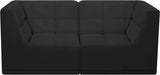 Relax Black Velvet Modular 68" Sofa from Meridian - Luna Furniture