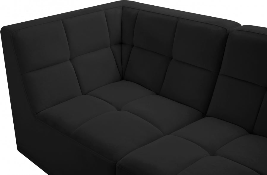 Relax Black Velvet Modular 68" Sofa from Meridian - Luna Furniture