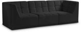 Relax Black Velvet Modular 98" Sofa from Meridian - Luna Furniture